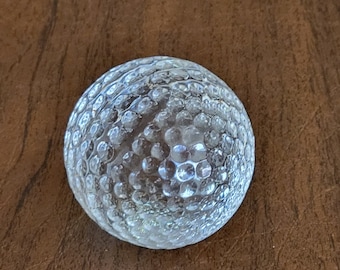 Vintage Orrefors Sweden 2,25-Zoll-Golfball-Skulptur mit Grübchen aus Kristallglas