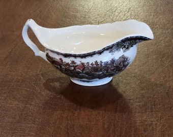 Vintage Friendly Village Johnson Bros vintage transferware gravy boat