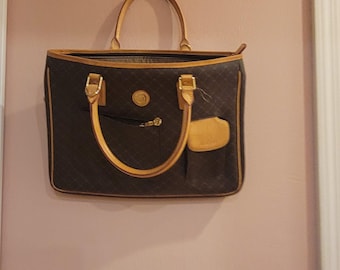 Rioni Moda Italia Signature Teacher's Handbag Satchel - Brown Monogram Y2K