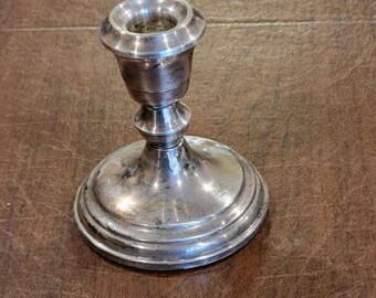 Antique Vintage Sterling Silver Candlestick Holder Weighted