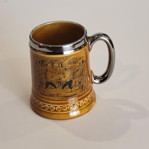 Vintage Boxing Lord Nelson Pottery Tankard Mug Stein 5" tall. Made in England