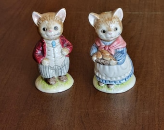 ヴィンテージ ミスター＆ミセス・ウィスカーズ 猫子猫 ソルト＆ペッパーシェーカーセット オタギリ ジャパン