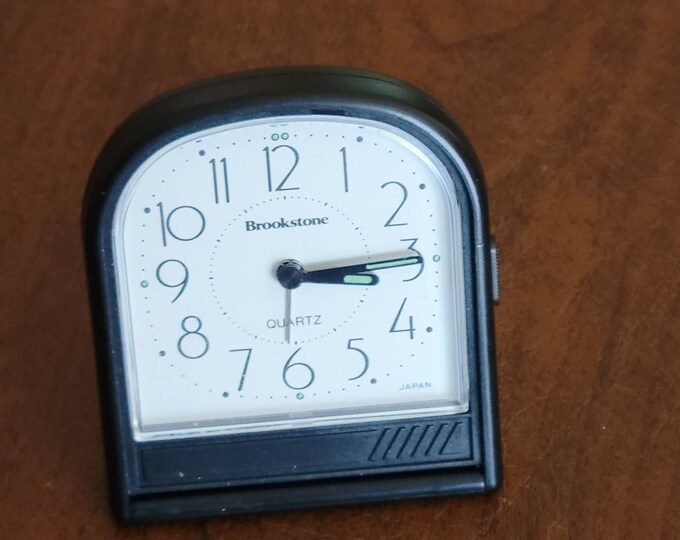 Vintage Brookstone Travel Mini Quartz Alarm Clock. Made in Etsy