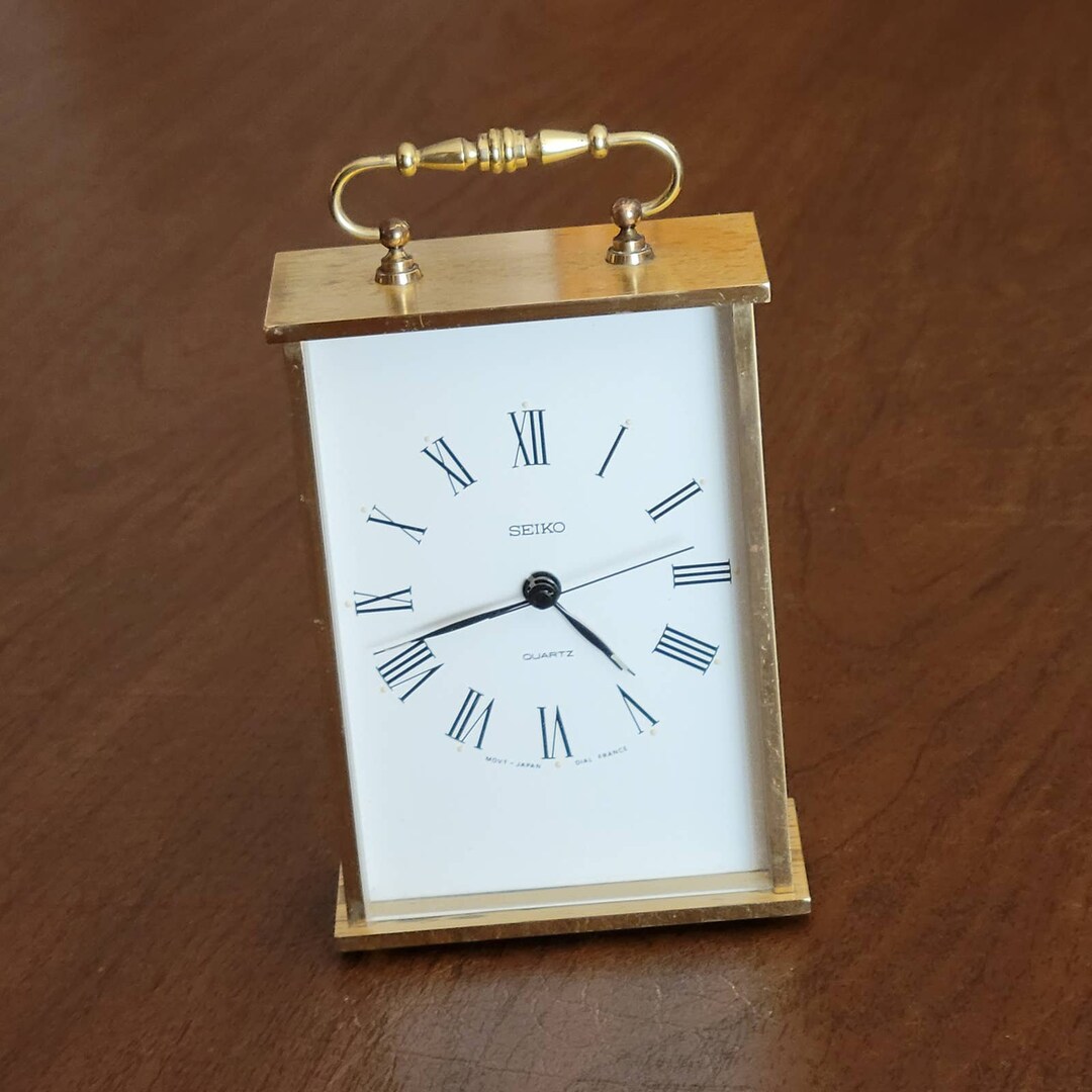Vintage SEIKO Gold Tone Rectangle Alarm Clock Quartz Japan Etsy