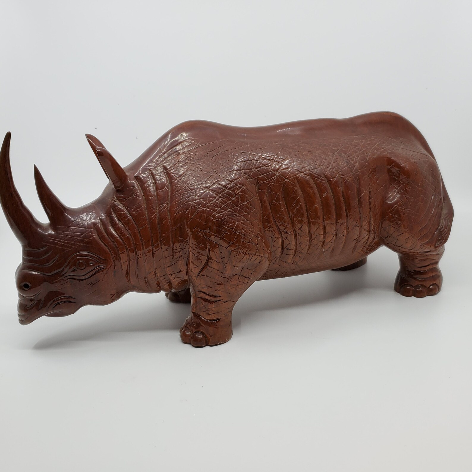 Vintage Rhinoceros Rhino Large Figurine Stature Etsy