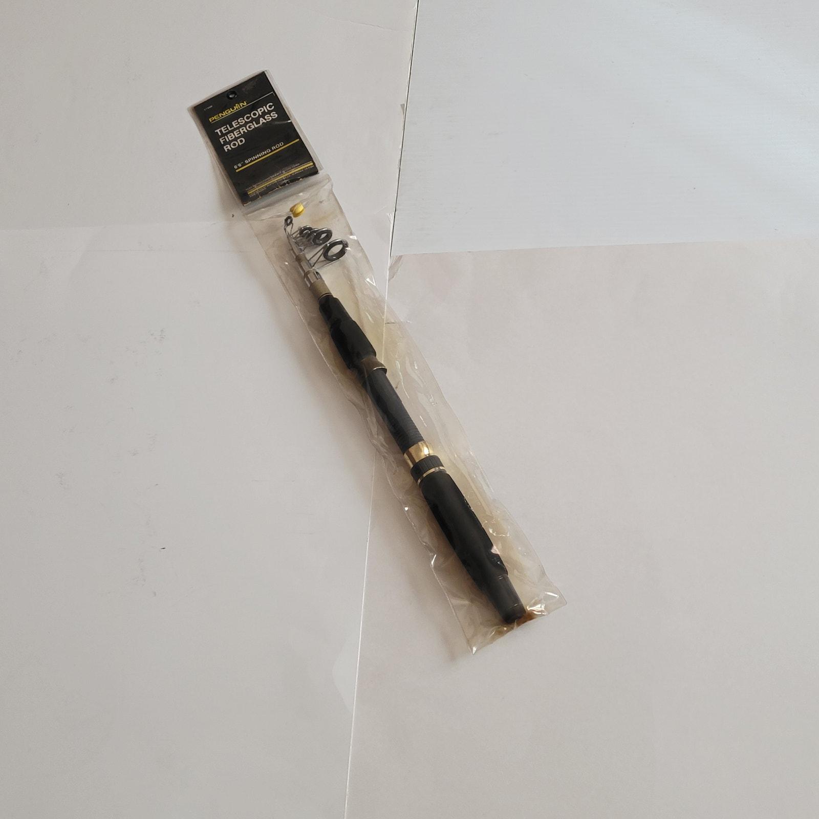 antiquepenguin fishing pole Vintage Penguin Telescopic Fiberglass Fishing Rod DT6500 Spinning Rod 6'6