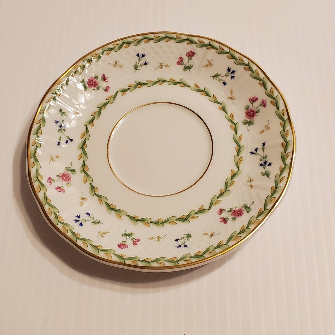 Bernardaud Limoges Artois Green Pattern Saucer 5.75 Inches Diameter
