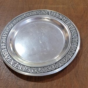 Vintage Pewter Plate Wilton Armetale 25th Anniversary Round Plate Made in USA