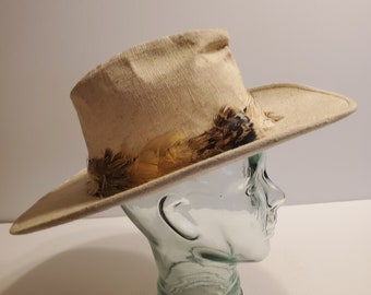 Chapeau De Cowboy Vintage YoungAn The Duke Collection - Années 70, Bleu Denim, Taille 7-7 1/2