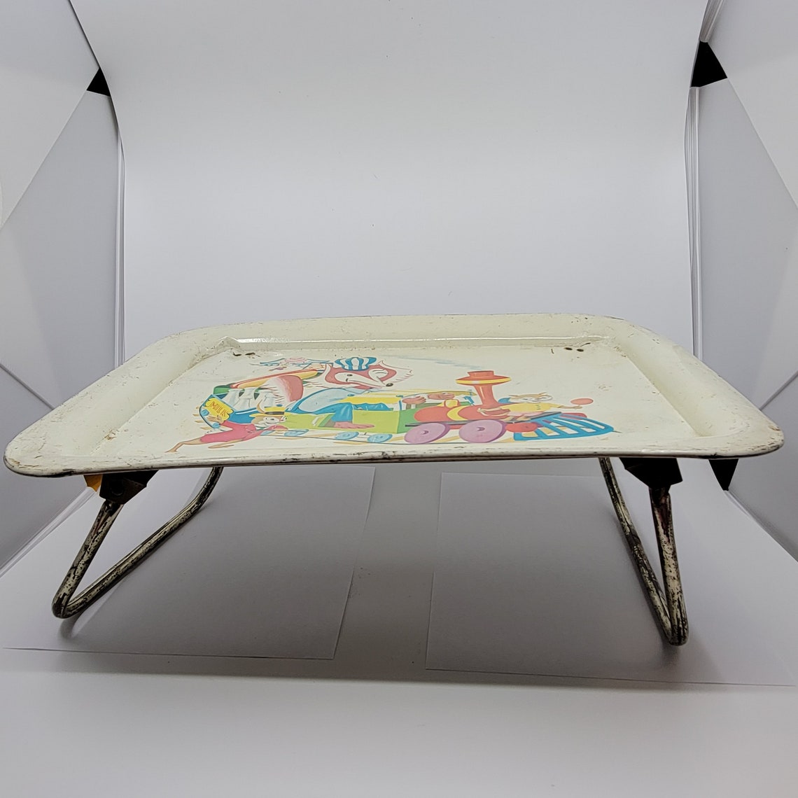 Vintage Metal plegable lap tray Animals Train Children's Etsy