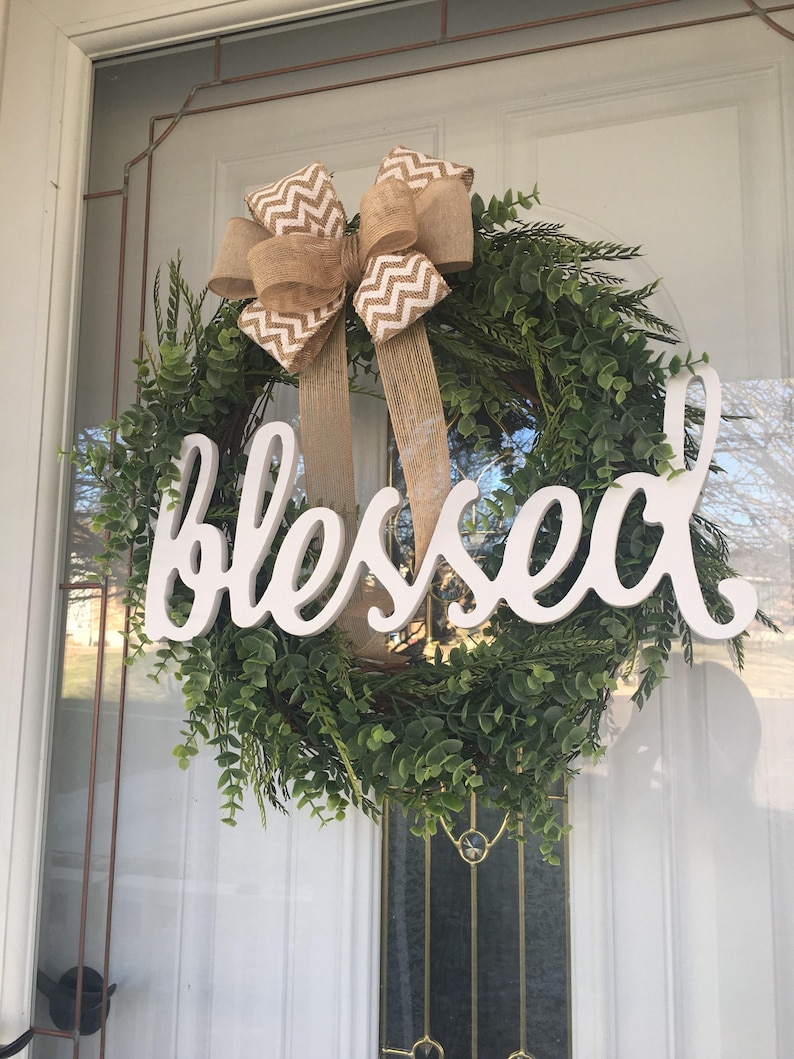 Farmhouse Wreath Year Round Wreath Rustic Wreath Summer Wreath Spring Wreath Wreath for Front Door Housewarming Gift Ideas White Wreath
