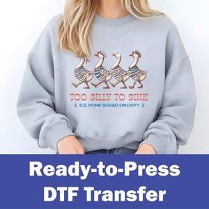 Direct-to-Film Silly Goose Summer Print for Shirts, Honk Squad DTF Transfer, Custom Printed Heat Transfer, Small Business Supplies