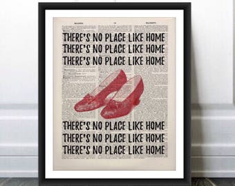 Theres No Place Like Home Say That Three Times And Click Your Ruby Theres No Place Like Home Wall Quote Vinyl Wall Art Decal 5