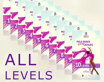 Pole dance WOW catalog - ALL 10 LEVELS (*.pdf, *.Kindle format)  for mobile & Kindle | pole dance moves | pole dance planner