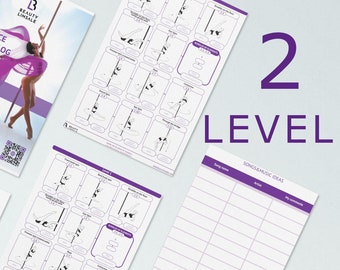 Printable Pole dance WOW catalog - LEVEL 2  *.PDF | pole dance journal | pole dance planner| pole dance notebook | pole dance bible