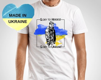 Ukrainian Hero T Shirt "Glory to Heroes, Glory to Ukraine"| High-Quality Ukrainian Design | Support Ukraine | From Ukraine Shops