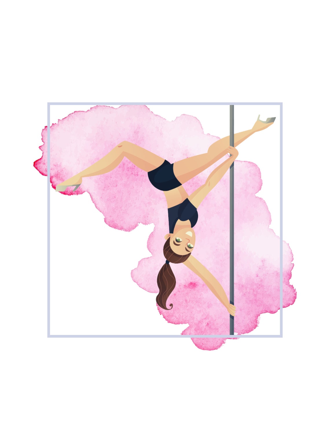 Printable Pole Dance Wall Art Digital Poledancing Girl Etsy