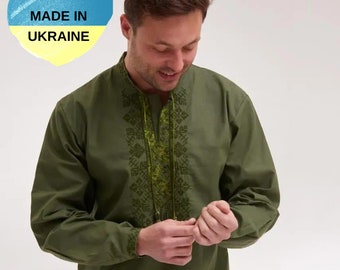 Ukrainian Vyshyvanka Men's Shirt | Authentic Ukrainian Embroidery | for Ukraine Gifts | from Ukrainian Sellers | Love Ukraine
