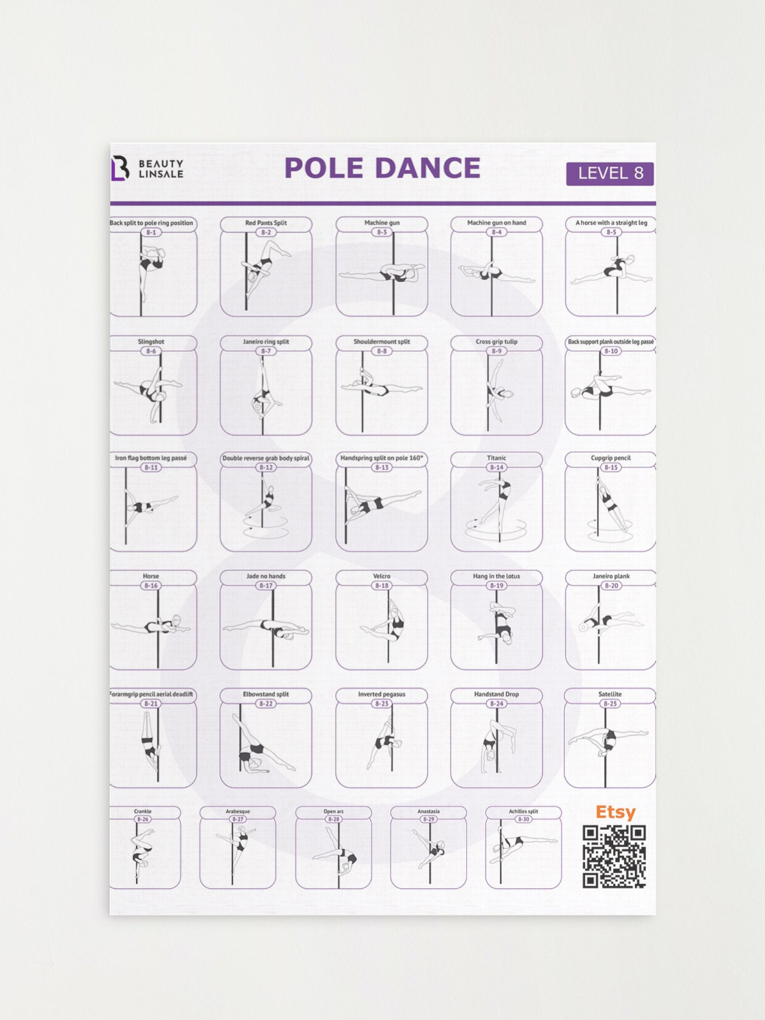 Pole Dance Tricks Printable Poster 8 Level Pole Dance Moves Pole Fitness  Poster Pole Dancing Gifts Pole Studio Decor Pole Shapes -  Denmark