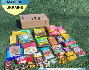 Scatola di snack ucraini a sorpresa selezionata dai venditori ucraini / Scatola di snack misteriosi esotici ucraini dall'Ucraina (almeno 60 once)