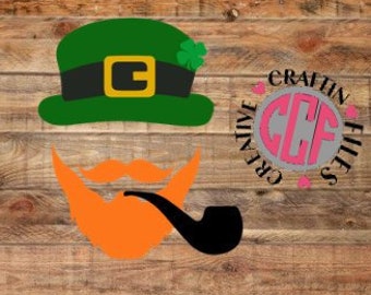 Leprechaun with beard and pipe, Leprechaun SVG, Saint Patricks Day SVG, Leprechaun PNG