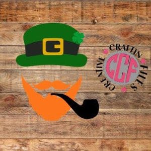 Leprechaun with beard and pipe, Leprechaun SVG, Saint Patricks Day SVG, Leprechaun PNG