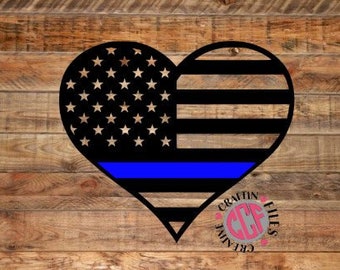 Esposa de la policía Svg, de vuelta el corazón azul SVG, detrás de la svg azul, oficial de policía Svg, blue lives Matter SVG, delgada línea azul corazón SVG, línea azul