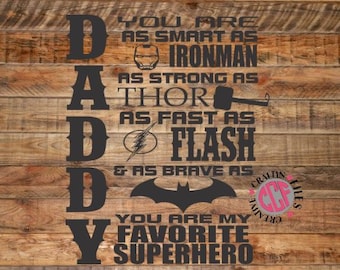 Papa superheld SVG, superheld Daddy SVG, vaders dag SVG, superheld SVG, u bent mijn held SVG, SVG digitale download