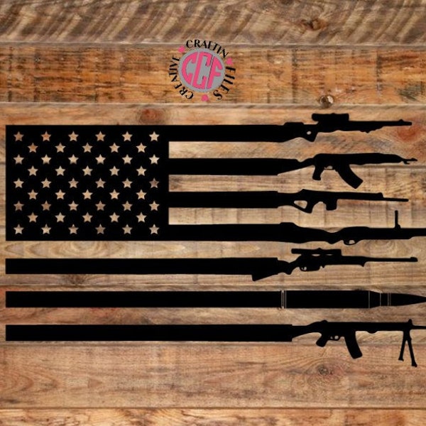 American Flag made with Guns SVG, gun flag svg, flag gun svg, patriot svg, american flag svg, guns svg, gunflag svg, rifle flag svg, png