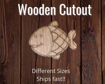 Fish Wood Cutout, Fish Wooden Cutout, Fish Wood Craft, Fish DIY Wood piece, Wooden Fish, DIY Laser cut Fish , Fish laser cut, wooden Fish