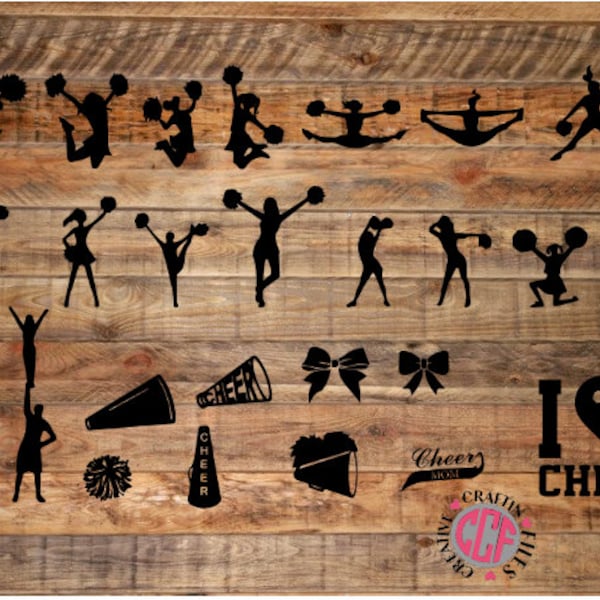 Cheer Cut file Bundle, Cheer SVG, #cheer, pompones svg, porristas svg, cono de porristas svg, porristas megáfono svg, cheerlife, porristas svg