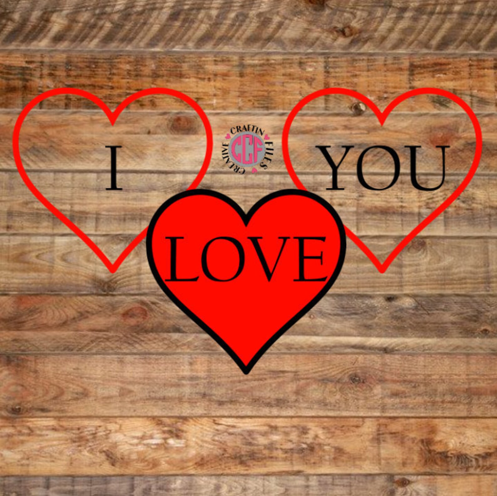 I Love You Hearts Svg Digital Cut File for Cricut Silhouette, Png Dxf ...