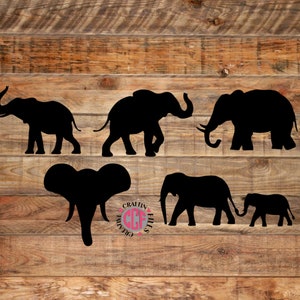 Elephant SVG fichier de coupe pour Cricut et Silhouette, Elephants pack, zoo Animal, cut svg png eps dxf jpg vector
