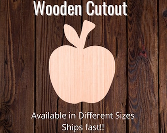 Apple Shape - Multiple Sizes - Laser Cut Unfinished Wood Cutout Shapes Bestseller, Bestselling seller