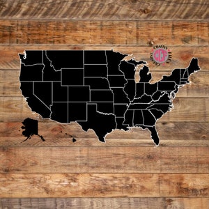 Todos os 50 estados SVG | Estados Unidos da América | Arquivo de corte digital dos EUA | Arquivos de silhueta SVG | Clipart vetorial | 50 Estados Svg Jpg Dxf eps Png
