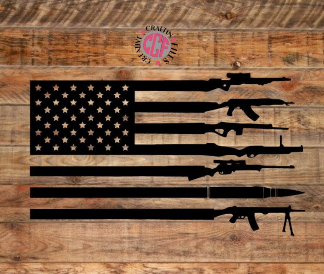 American Flag Made With Guns SVG, Gun Flag Svg, Flag Gun Svg, Patriot