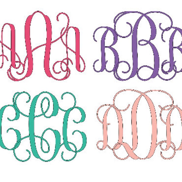 Pes Embroidery File, PES Interlocking Vine Monogram Font, PES Interlocking Monogram for EMBROIDERY Only