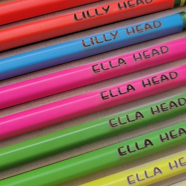 Personalized Pencils, Engraved Pencils, Neon Pencils, 12 Pack Pencils, Ticonderoga Pencils, Student Gifts, Teacher Gifts, Ticonderoga