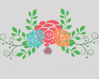 Floral SVG, Flower Garland svg, floral svg border, laurel vines, floral wreath, flower svg, laurel vines svg, Flower bouquet svg, vines svg