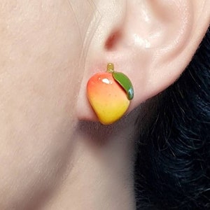 Handmade Polymer Clay Mango Stud Earrings