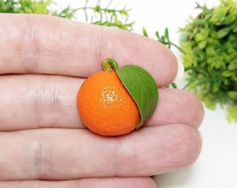 Cute orange fridge magnet from polymer clay Funny mini fruit refrigerator magnets Cute office supplies