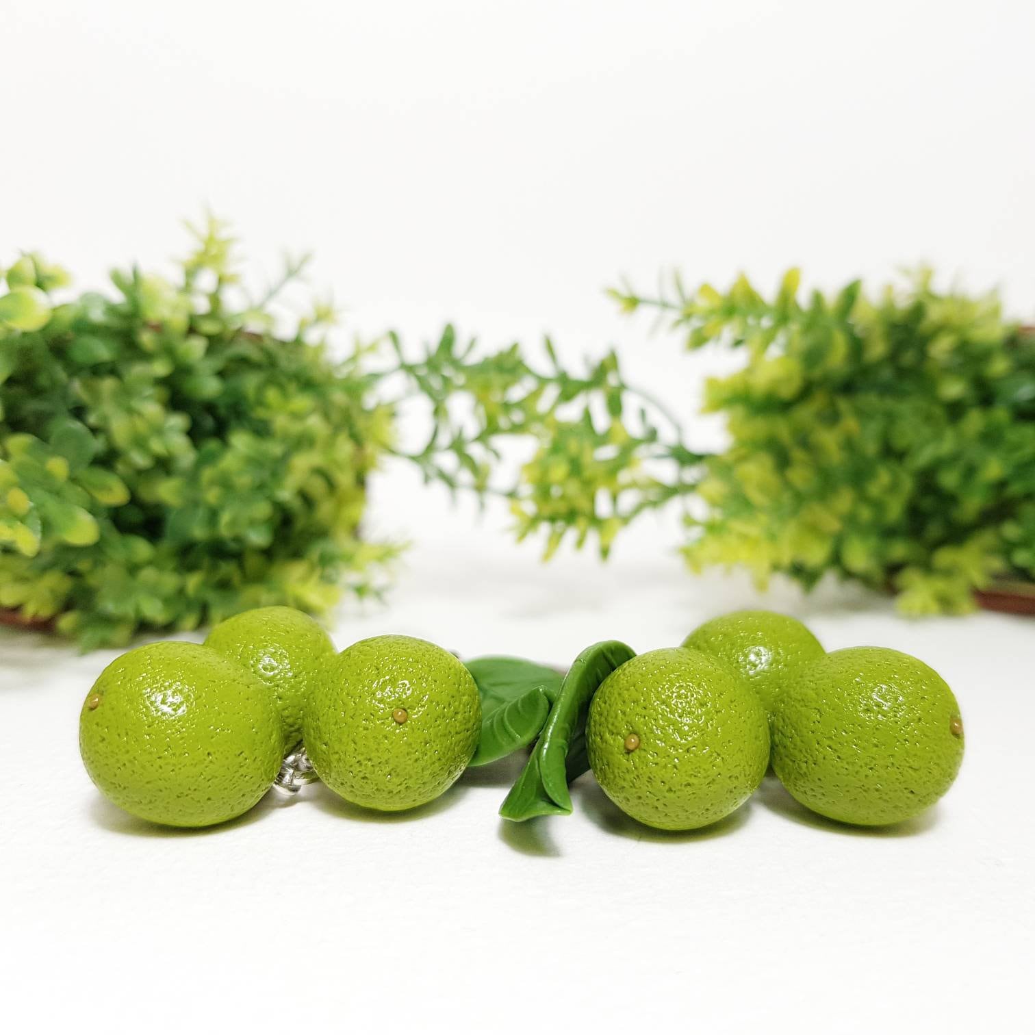 Green Lime Keychain From Polymer Clay Fruit Bag Charm Citrus