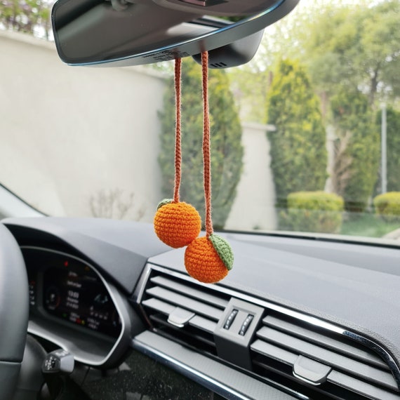 Crochet Orange Car Handing Charms Car Rear View Mirror Hanging Accessories  Car Accessories for Teens -  Israel