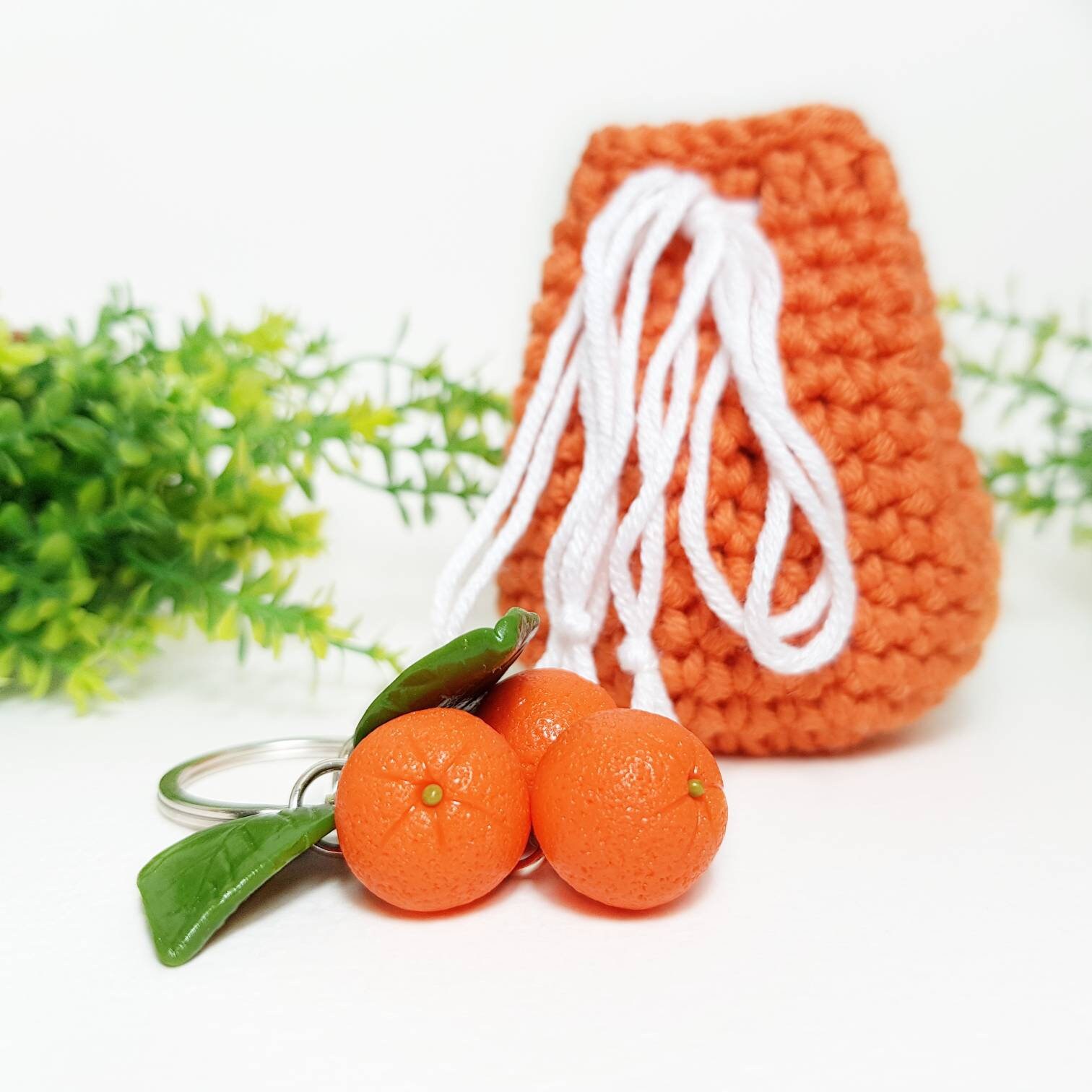 Polymer Clay Handbag Charm Bag Charm Orange Keychain Mandarin Etsy