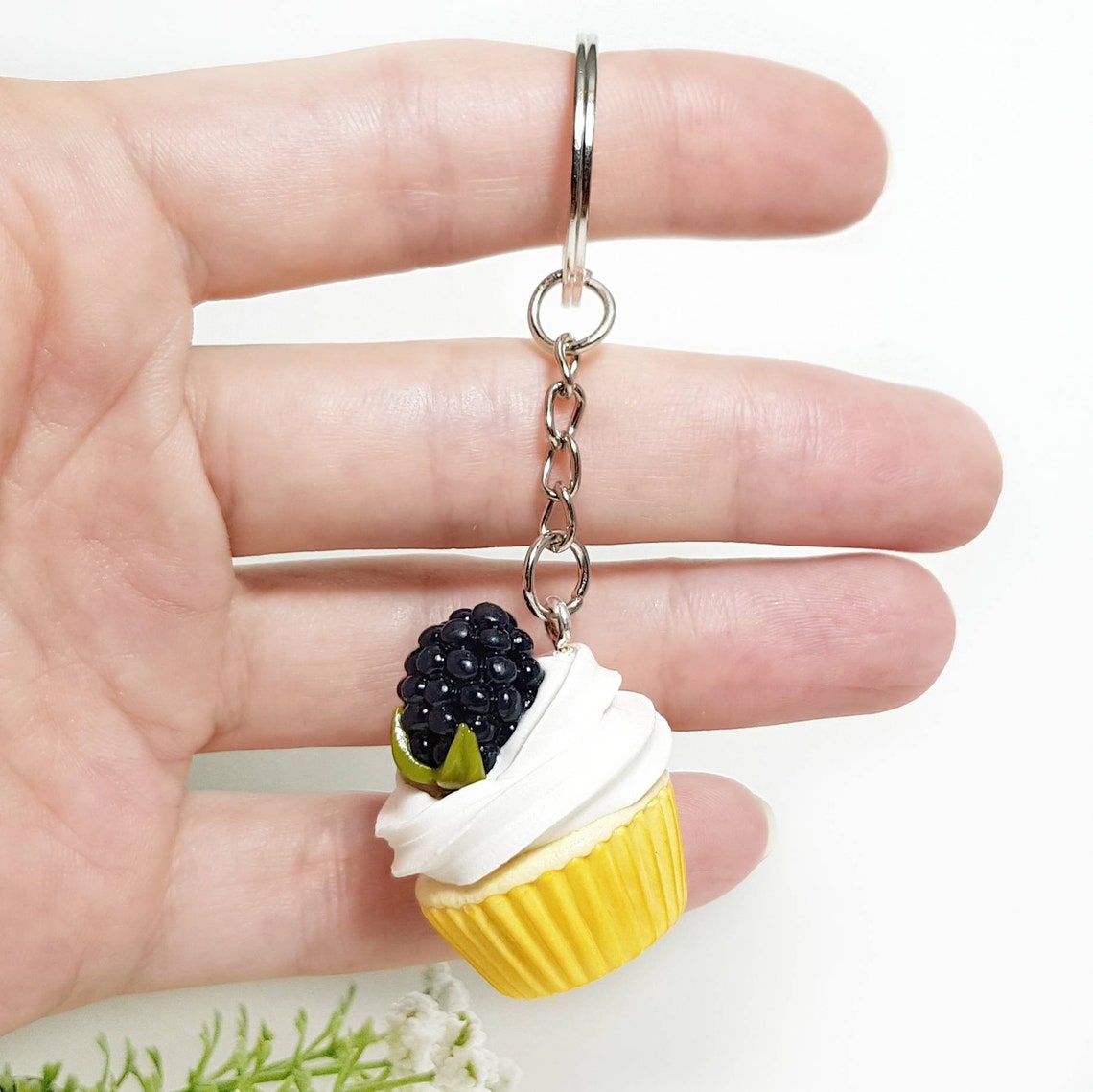 Cupcake keychain from polymer clay Miniature food keychain Etsy