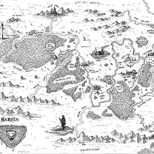 Karte von Narnia, Fantasy Karte, Kunstdruck, Der Löwe, die Hexe & die Garderobe, Prinz Kaspian, Die Chroniken von Narnia, Aslan, C.S.Lewis