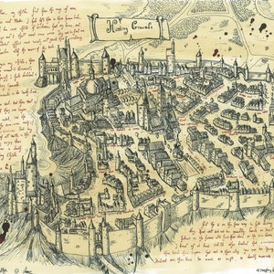 Carte des terrains de chasse, carte fantastique, illustration de carte fantastique, cartographie, vampire, vampire la mascarade, impression d'art, affiche d'art, jeux de rôle