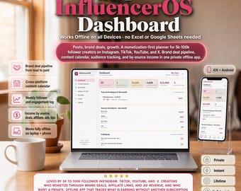 Influencer Planner: Content Creator Dashboard, Brand Deal Tracker (Offline App)