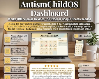 Autism Child Routine Planner – Visual Schedule, AAC Talk, Social Stories (Digital Download)