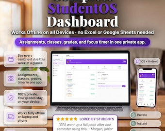 Student Dashboard – Assignment Tracker, GPA Calculator, Pomodoro Timer (Offline App)